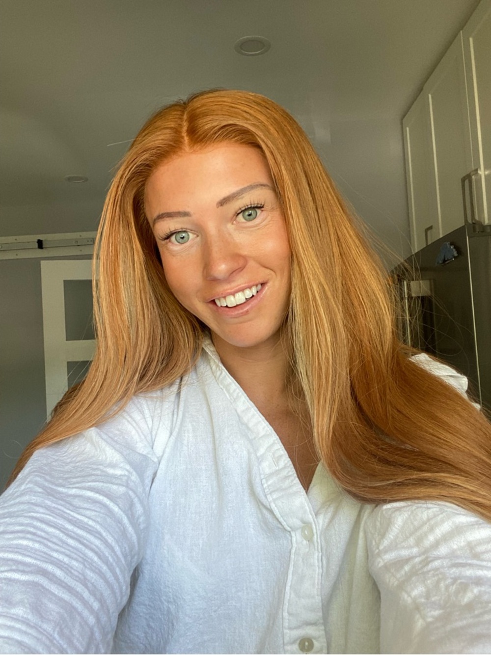 20” Copper Red Women's Long Straight Real Human Hair Wig - Lilly’s Hair